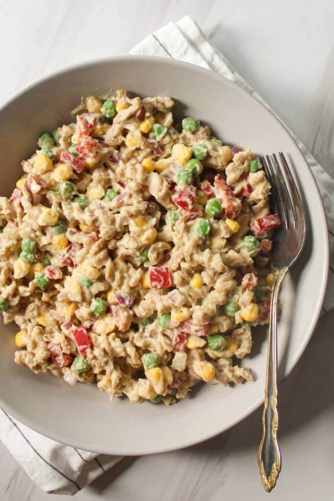 Easy Veggie Pasta Salad Recipe ( Creamy & OF ) – my plantiful cooking
