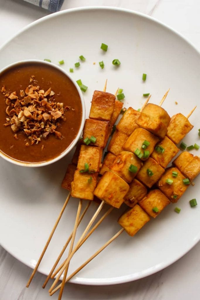 Vegan Satay Skewers with Peanut Sauce my plantiful cooking