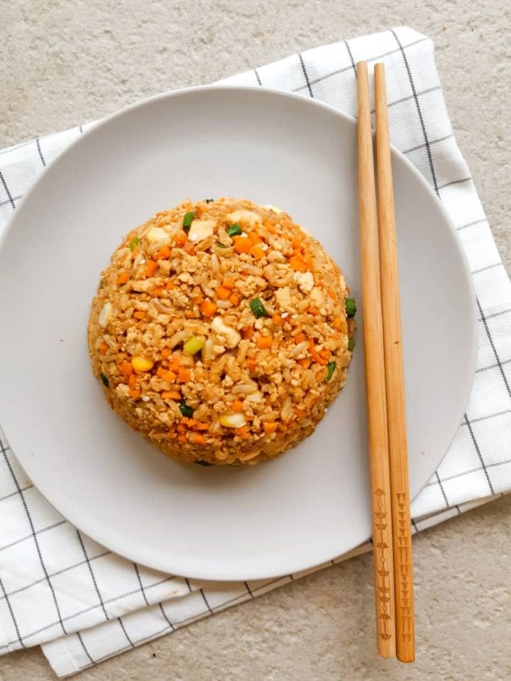 Vegan Tofu Egg Fried Rice my plantiful cooking