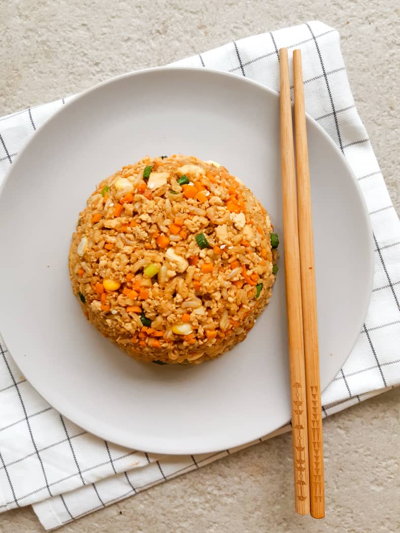 Vegan Tofu Egg Fried Rice my plantiful cooking