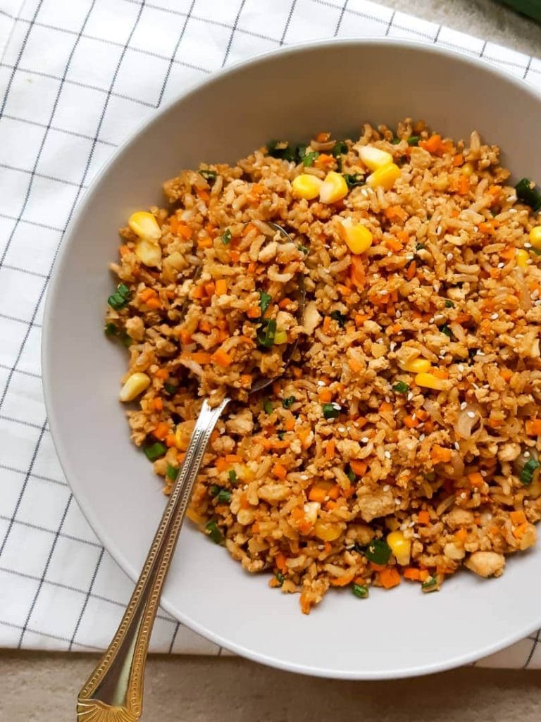 Vegan Tofu Egg Fried Rice my plantiful cooking