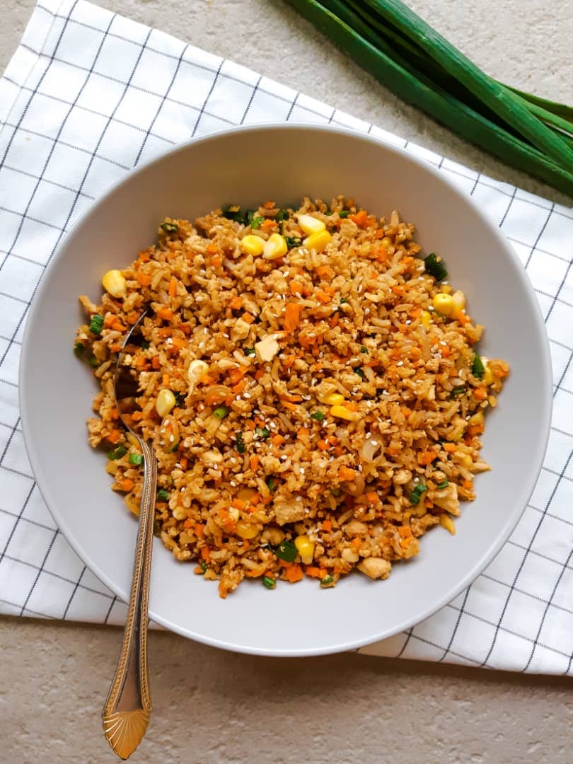 Vegan Tofu Egg Fried Rice my plantiful cooking