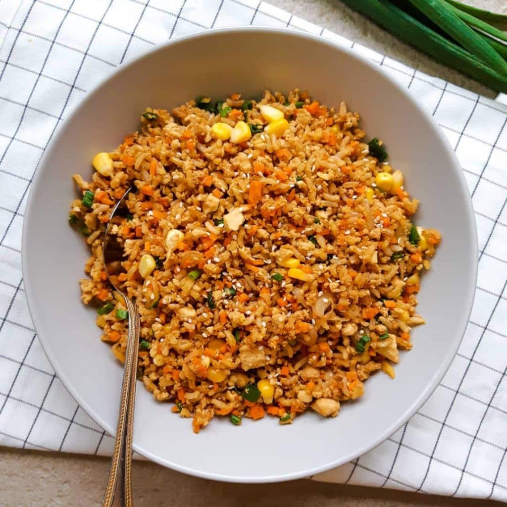Vegan Tofu Egg Fried Rice my plantiful cooking