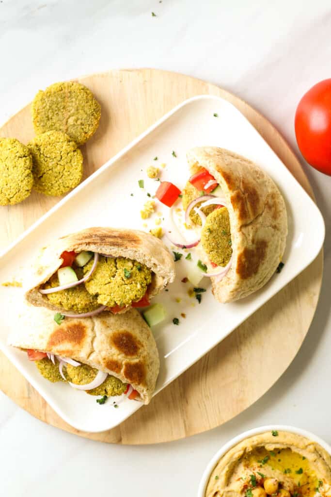 Falafel Hummus Pita Pocket Sandwiches My Plantiful Cooking
