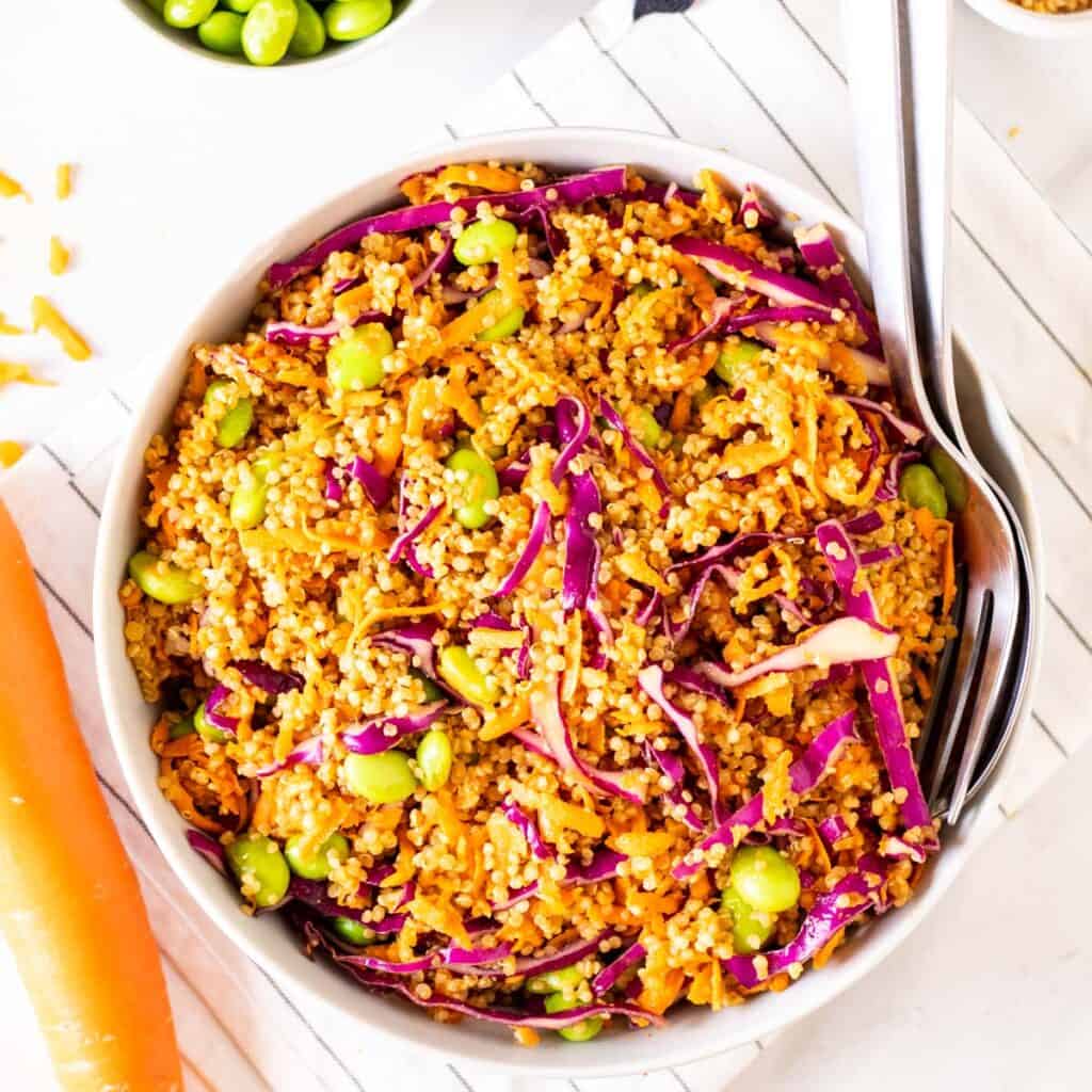 Crunchy Thai Quinoa Cabbage Salad My Plantiful Cooking