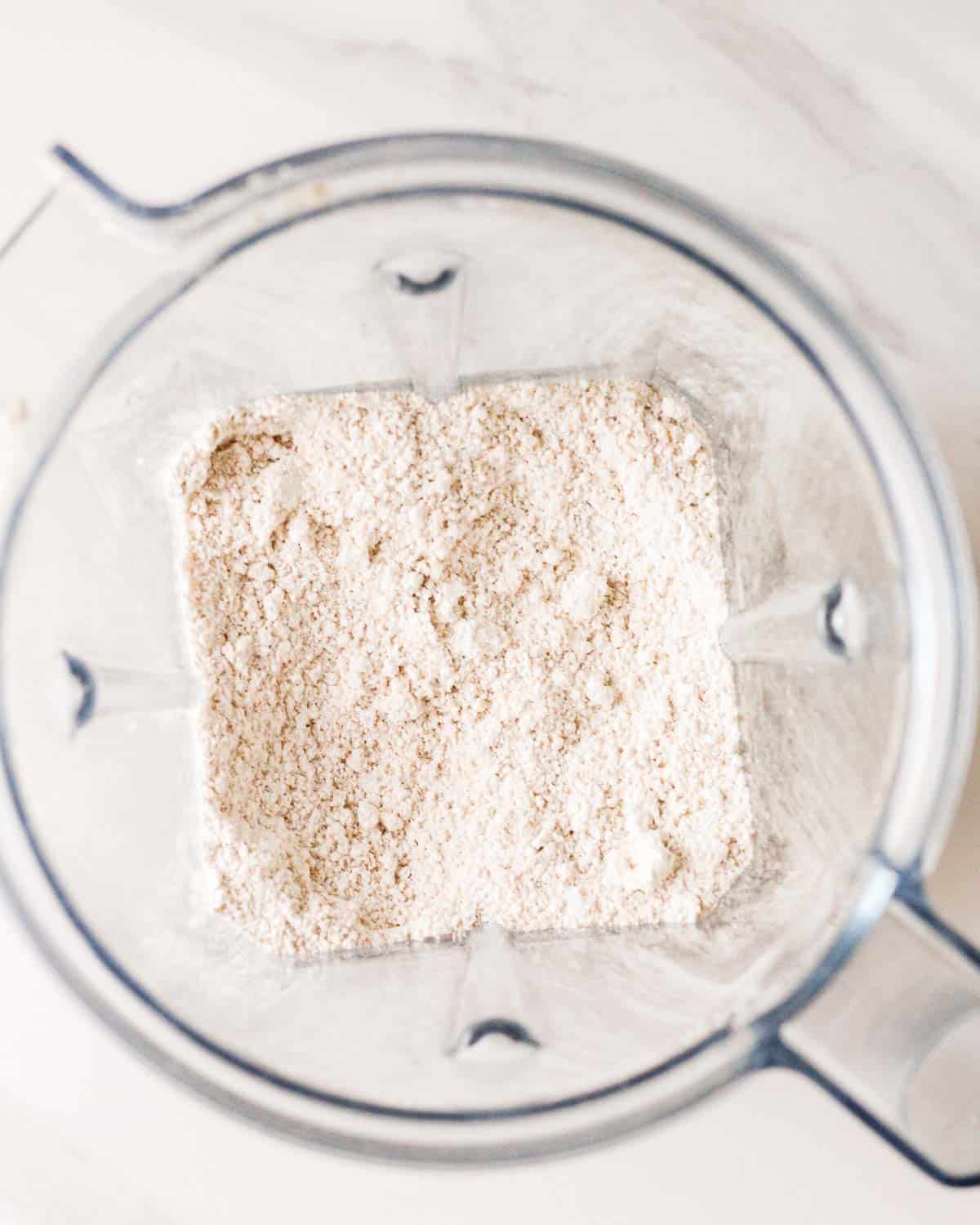 Oat flour in a blender.