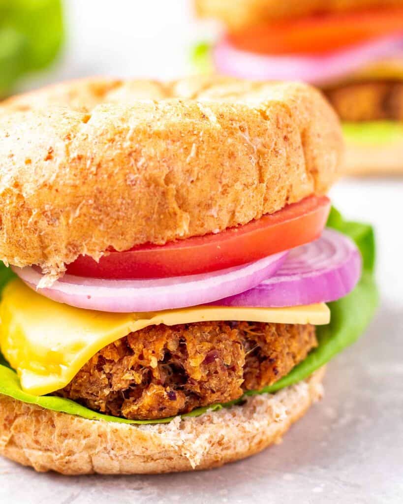 Meaty High Protein Vegan TVP Burgers My Plantiful Cooking