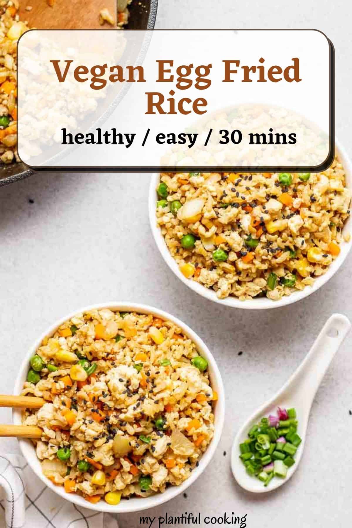 Vegan Chinese Tofu 'Egg' Protein Fried Rice My Plantiful Cooking