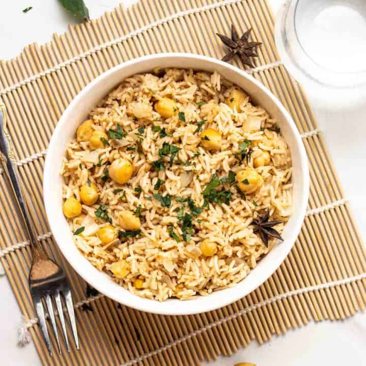 Basmati Chana Pulao (Chickpea Rice) – My Plantiful Cooking