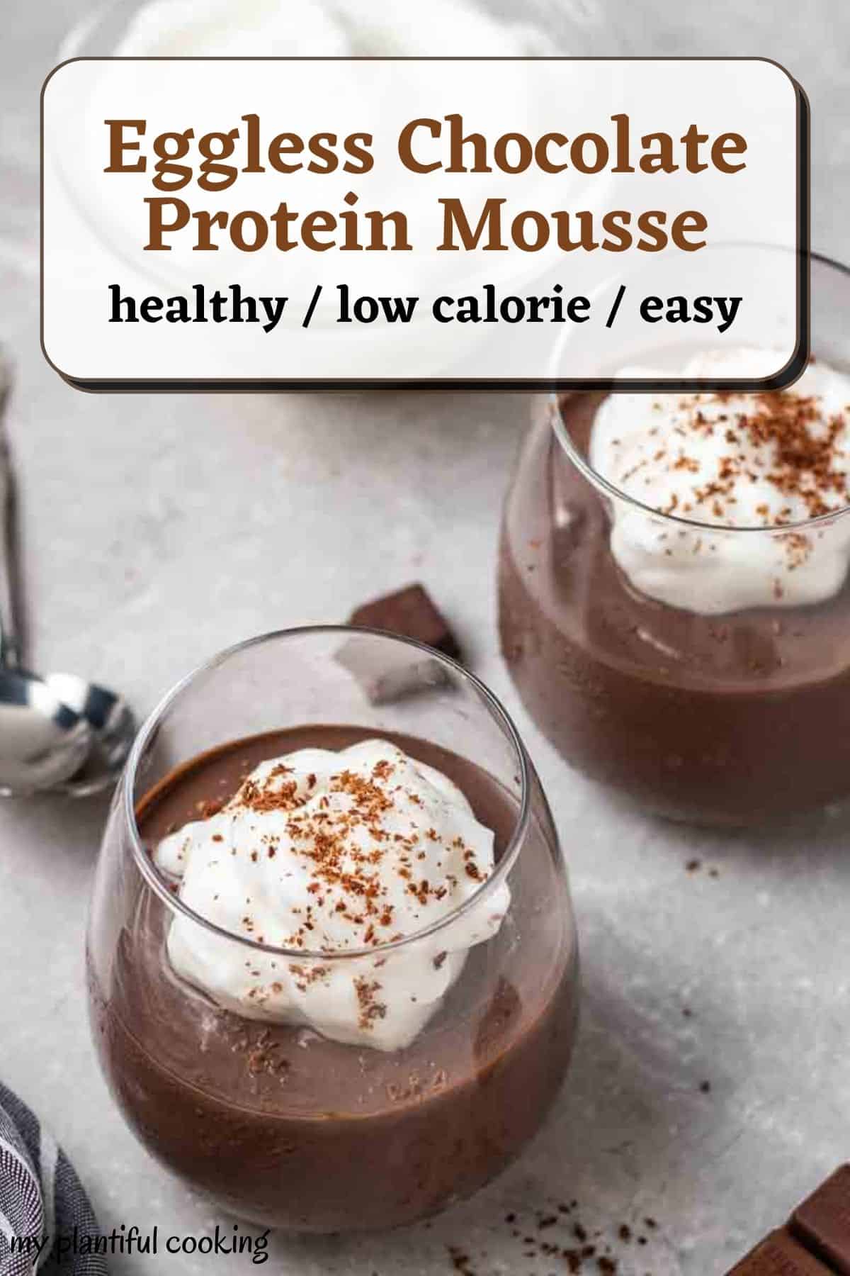 Vegan Tofu Chocolate Protein Mousse (no cream) My Plantiful Cooking