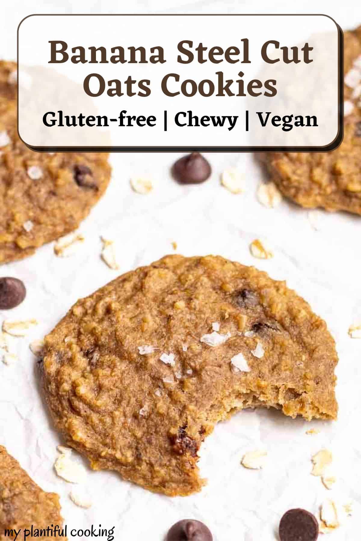 Cookies with a bite taken out with text overlay.
