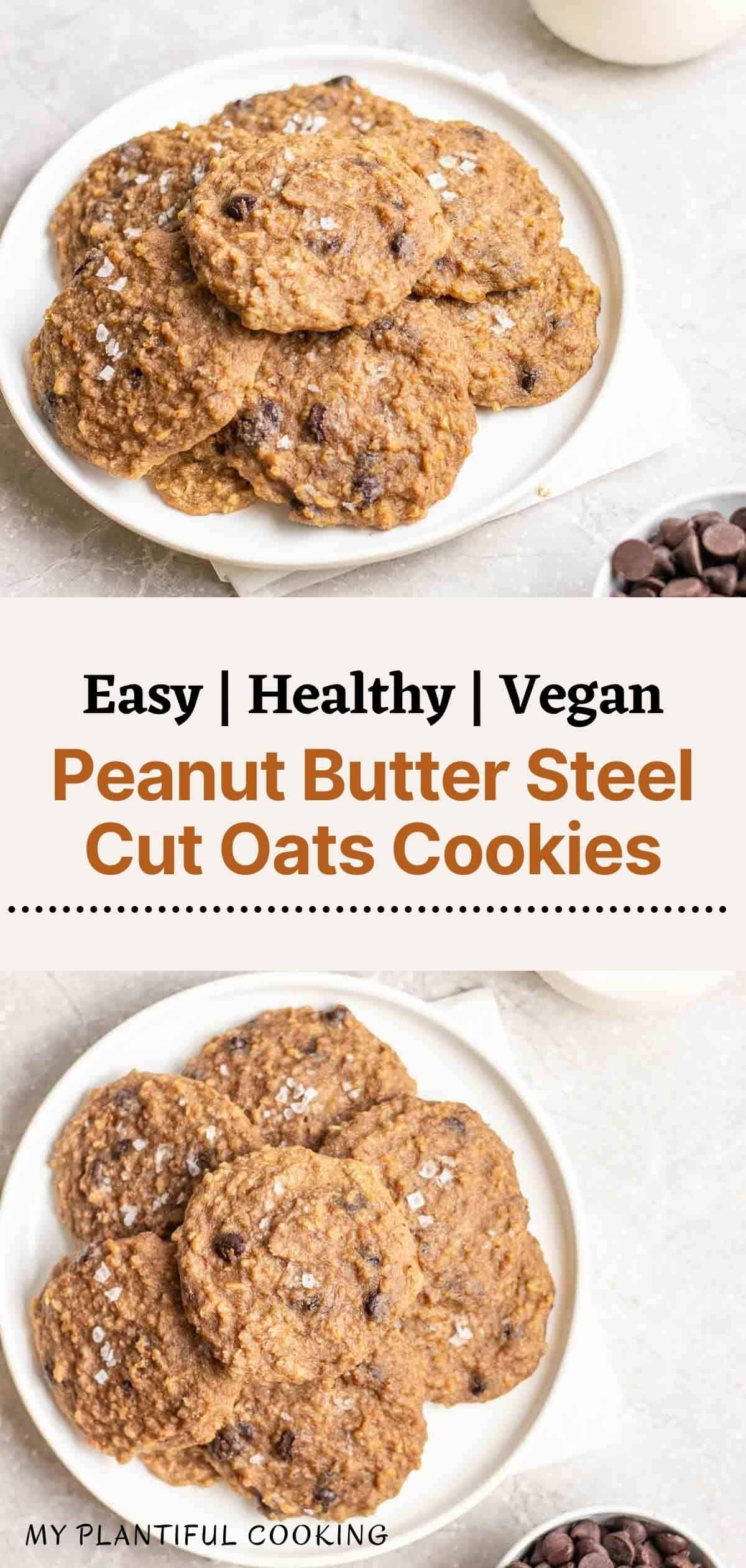 2 images of cookies on a plate with text in between the pictures.