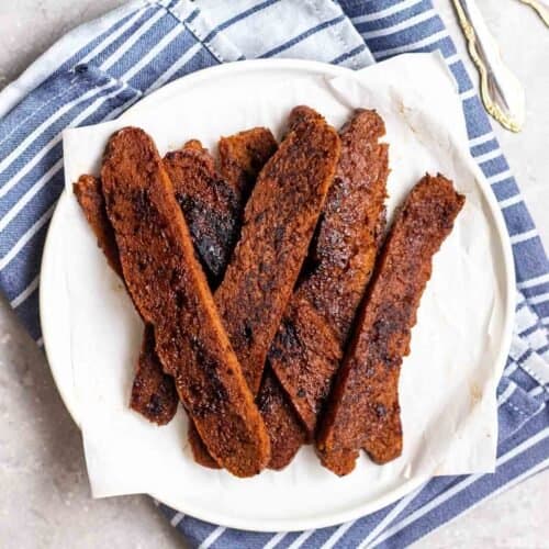 Smoky Vegan Seitan Bacon My Plantiful Cooking