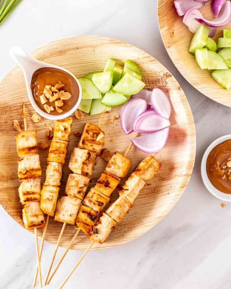 Vegan Tofu Satay with Peanut Sauce My Plantiful Cooking