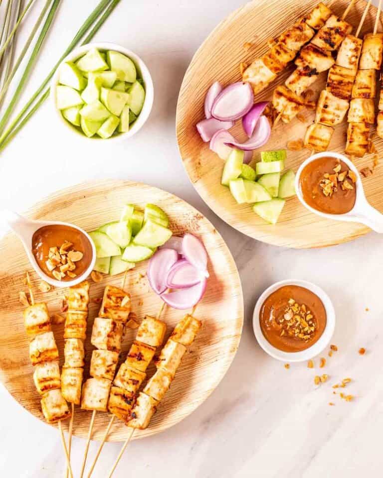 Vegan Tofu Satay with Peanut Sauce My Plantiful Cooking