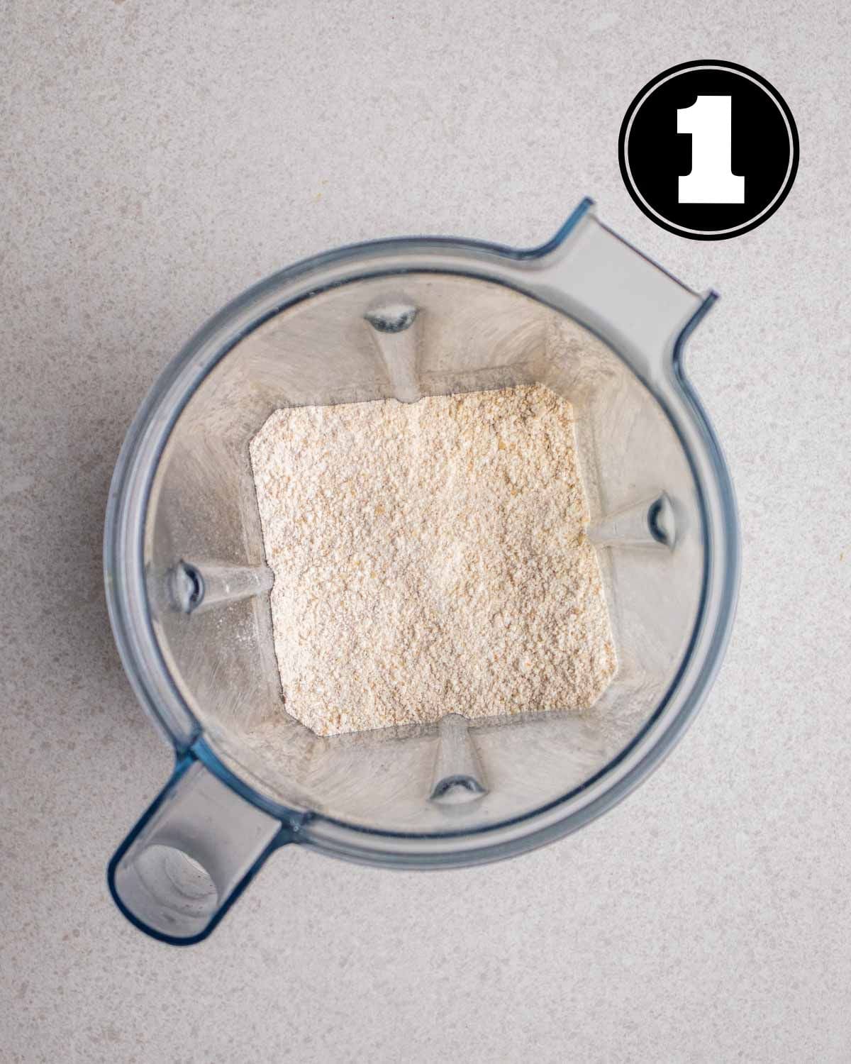 Oat flour in a blender.