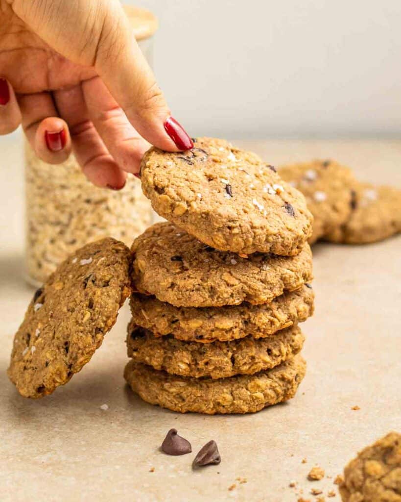 Chewy Vegan Applesauce Chocolate Chips Oatmeal Cookies My Plantiful