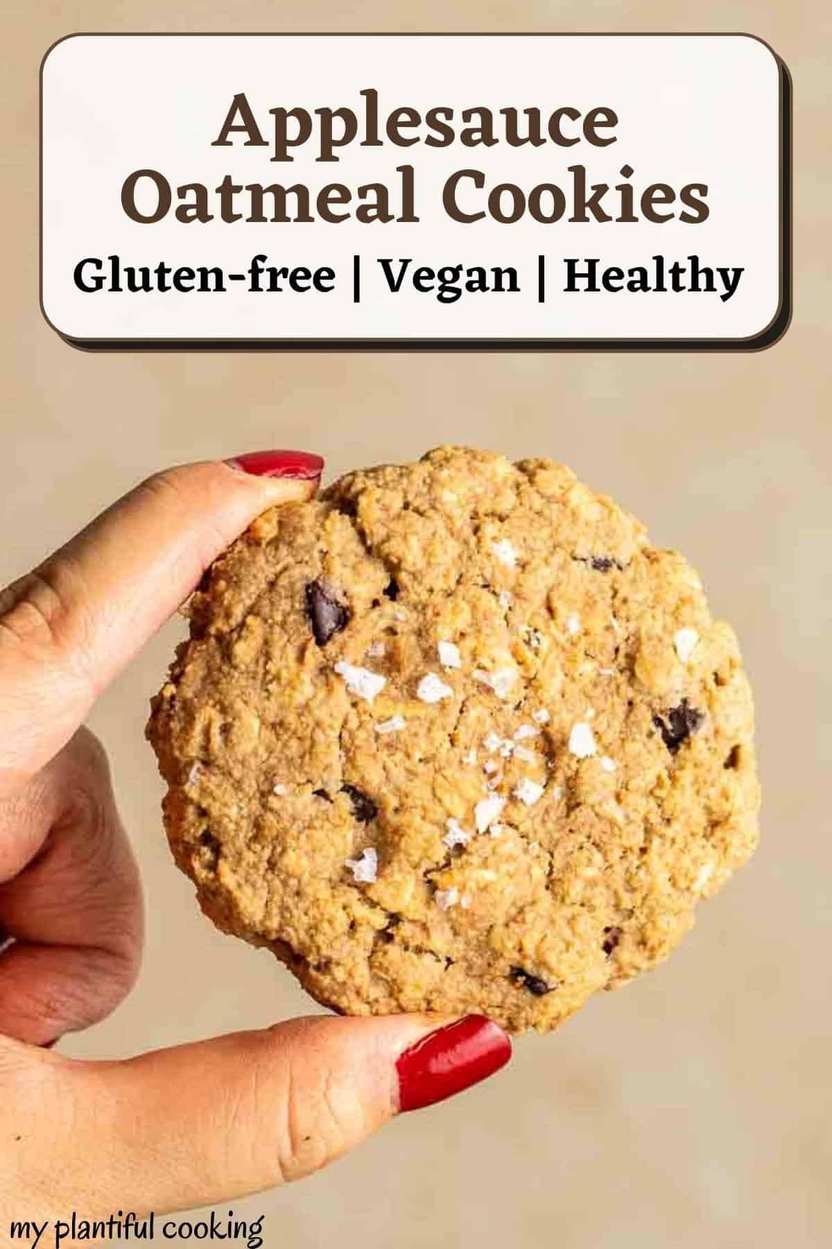 Chewy Vegan Applesauce Chocolate Chips Oatmeal Cookies My Plantiful