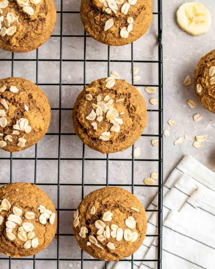 Banana Applesauce Oatmeal Muffins My Plantiful Cooking