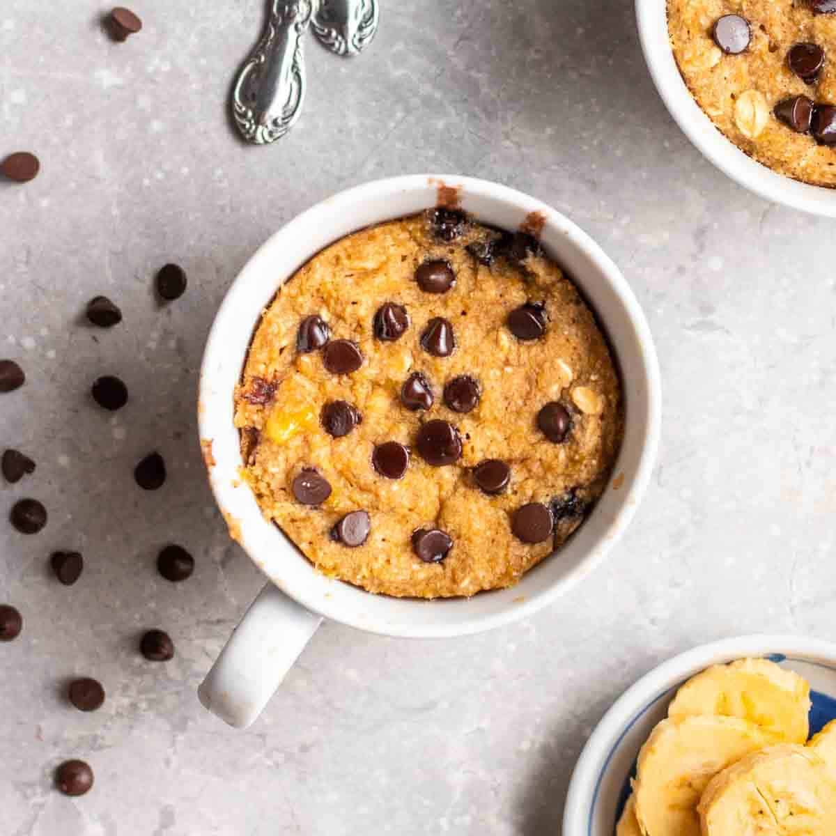 Eggless Banana Oat Mug Cake-image
