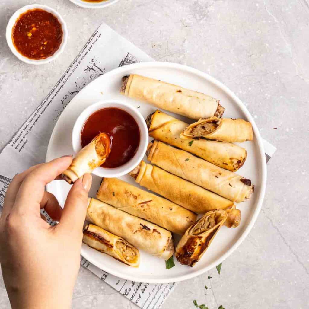 Vegan Baked Lumpia Shanghai (Oven/Air Fryer) My Plantiful Cooking