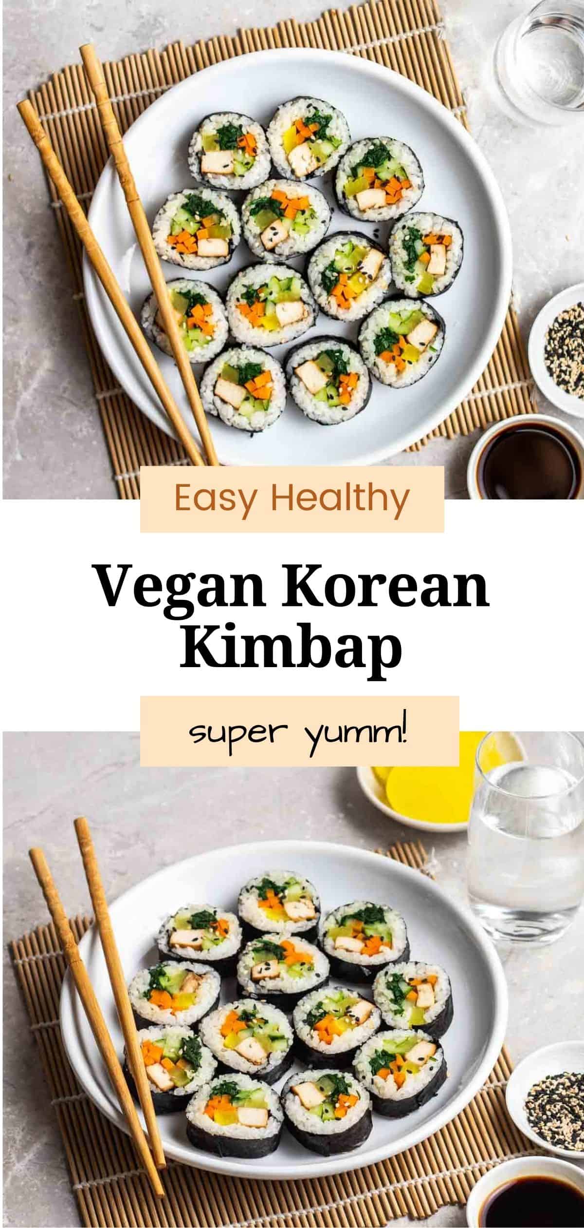 Vegetable Vegan Kimbap (Gimbap) My Plantiful Cooking