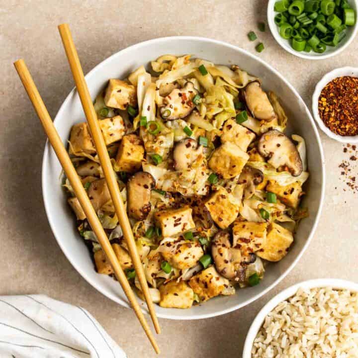 Quick Tofu Cabbage Stirfry My Plantiful Cooking