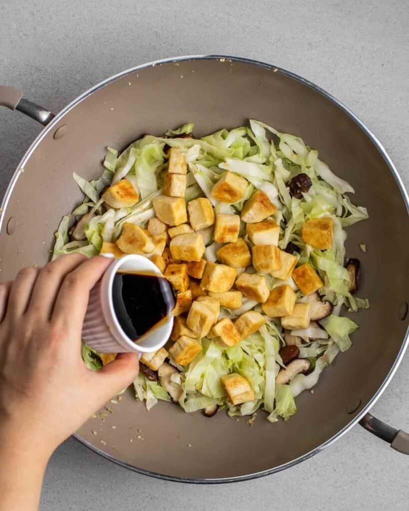 Vegan Tofu Cabbage Stirfry with Mushrooms My Plantiful Cooking