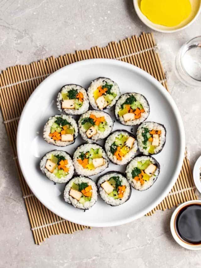 Vegan Tofu Kimbap My Plantiful Cooking