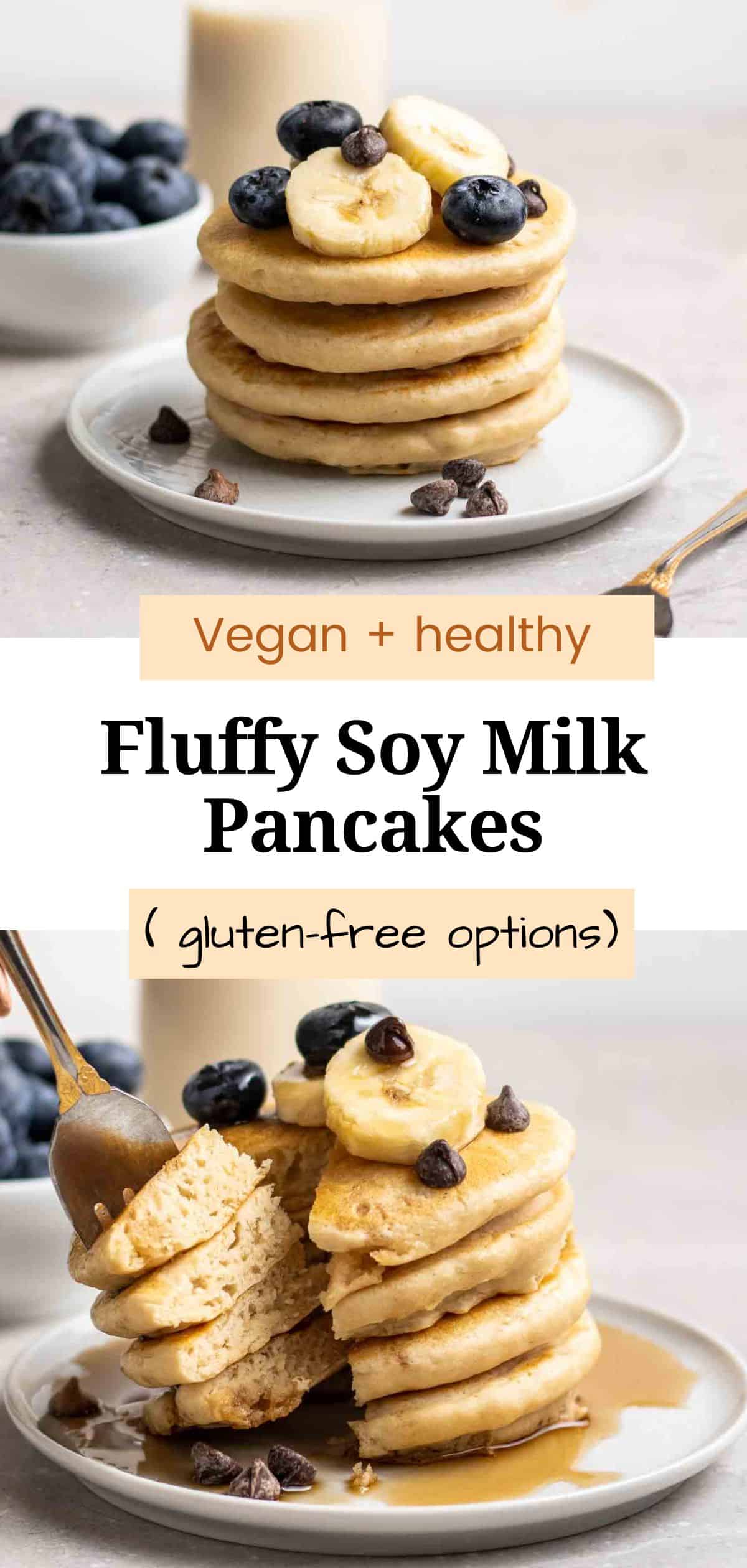 Fluffy Soy Milk Pancakes My Plantiful Cooking