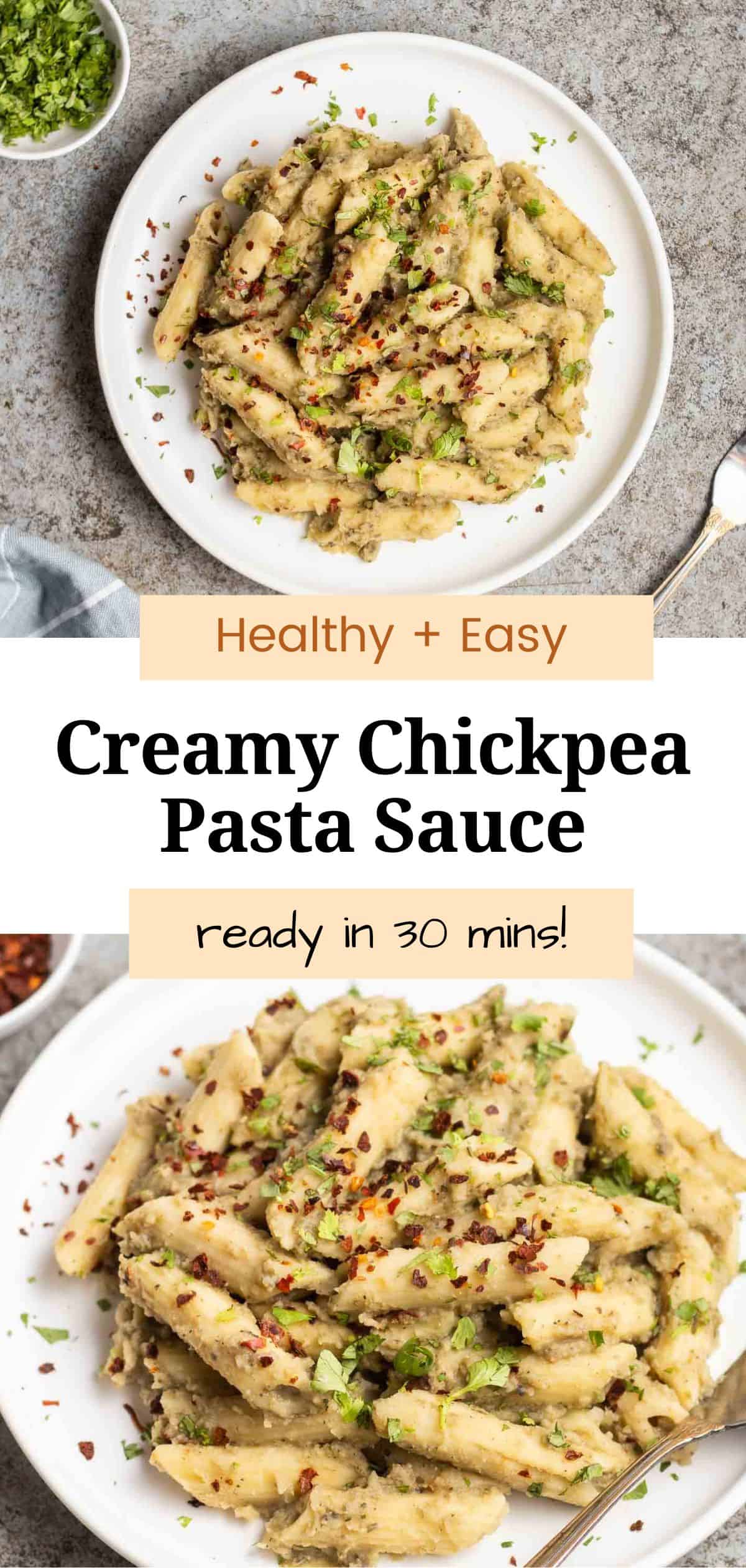Creamy Chickpea Pasta Sauce My Plantiful Cooking