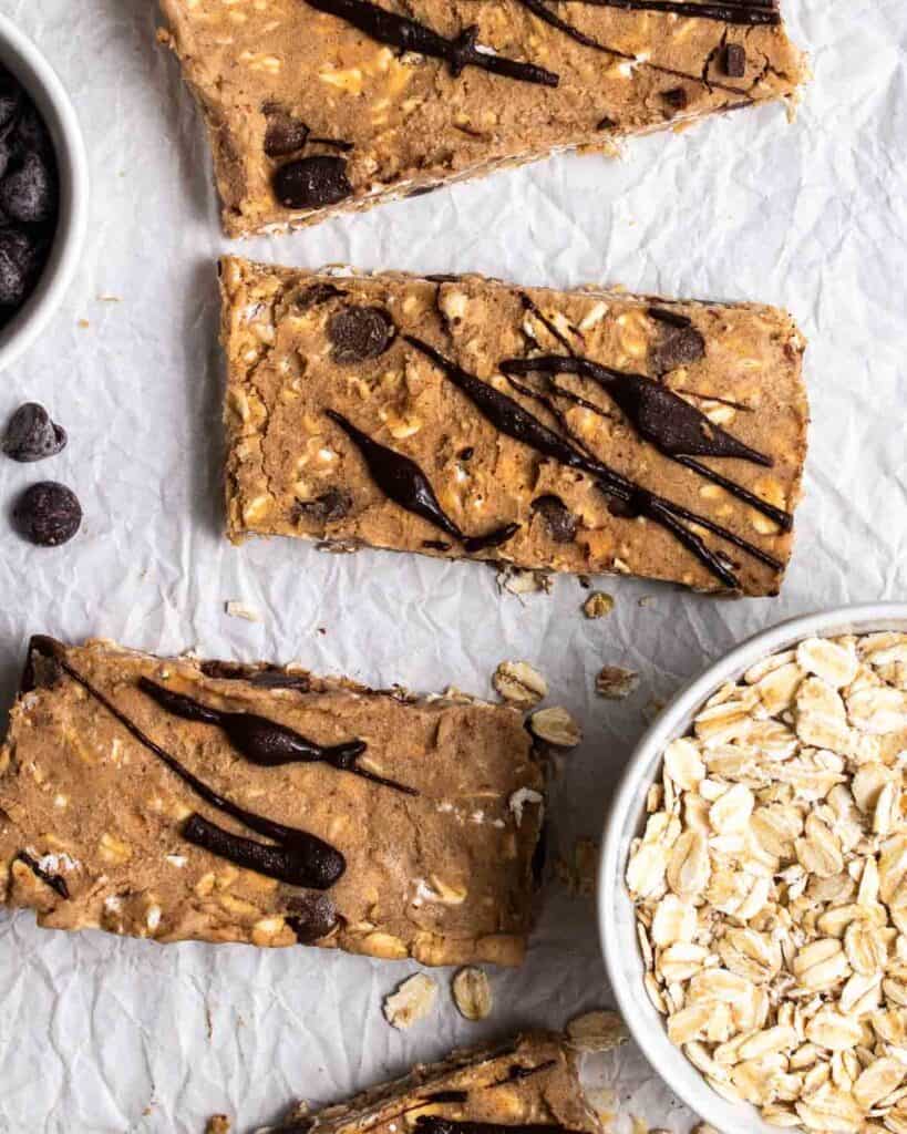 Chewy Oatmeal Protein Bars My Plantiful Cooking Oatmeal Protein Bars Parchment Paper 819x1024