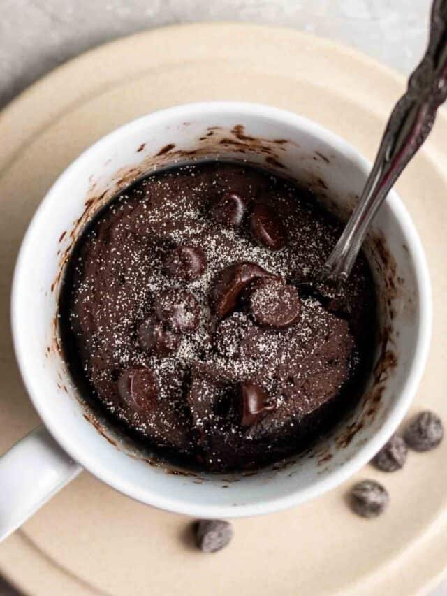 Chocolate Protein Mug Cake My Plantiful Cooking