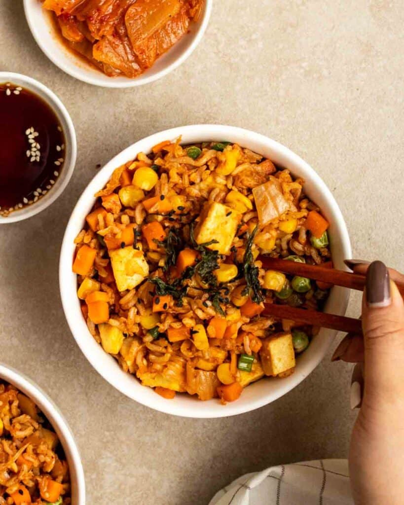 Vegan Kimchi Fried Rice My Plantiful Cooking