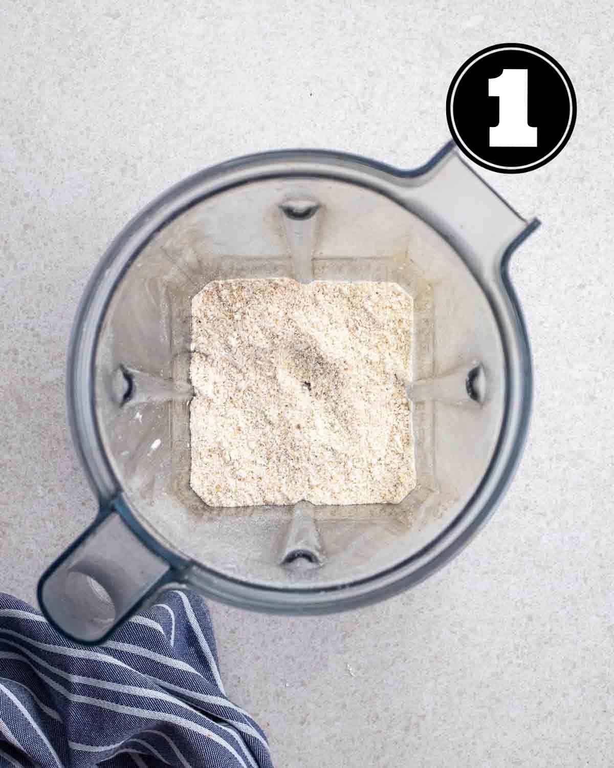 Oat flour in a blender.