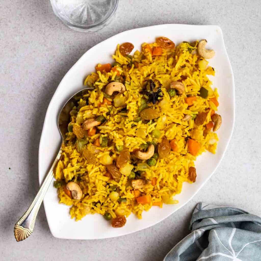 Rice Cooker Vegetable Biryani My Plantiful Cooking