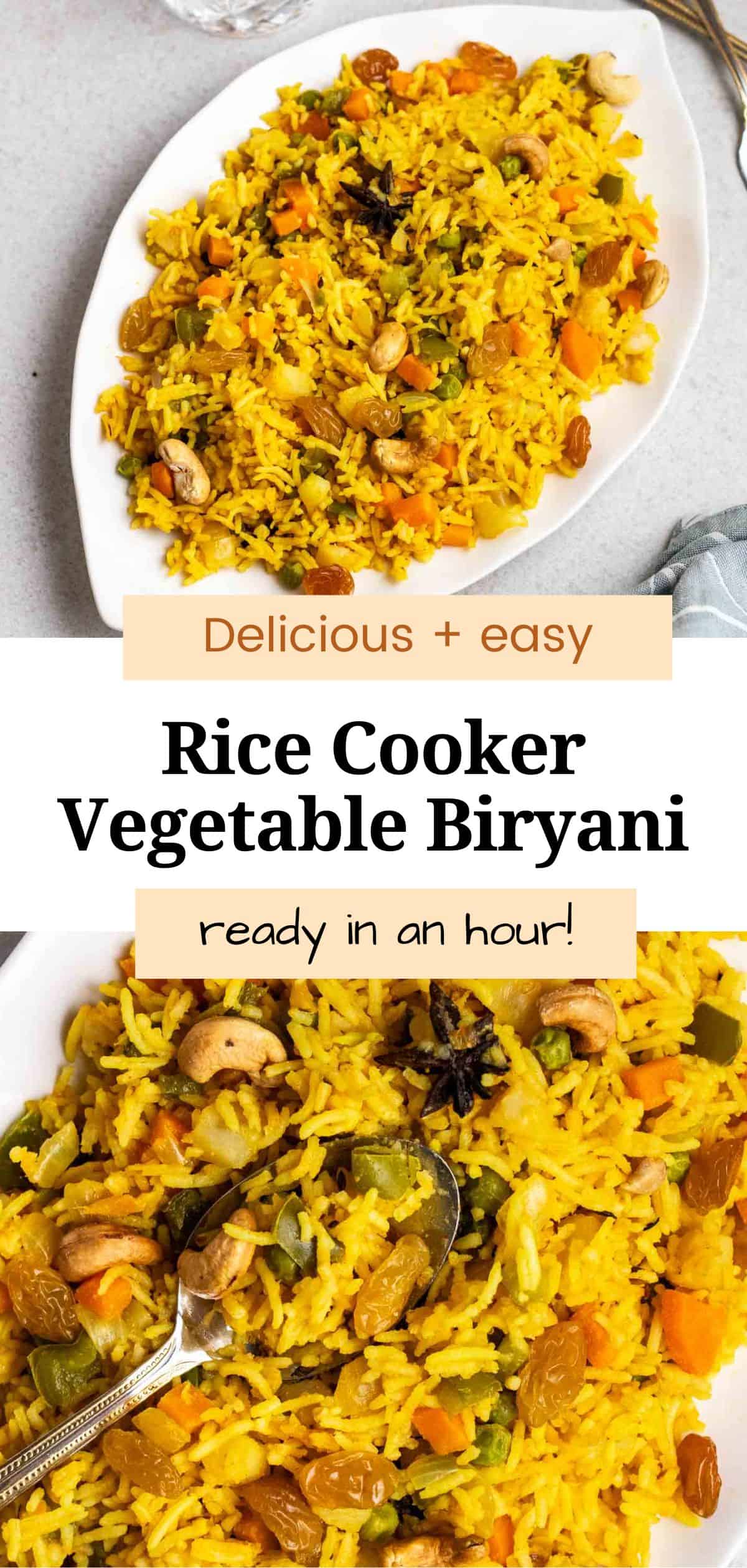 Rice Cooker Vegetable Biryani – My Plantiful Cooking