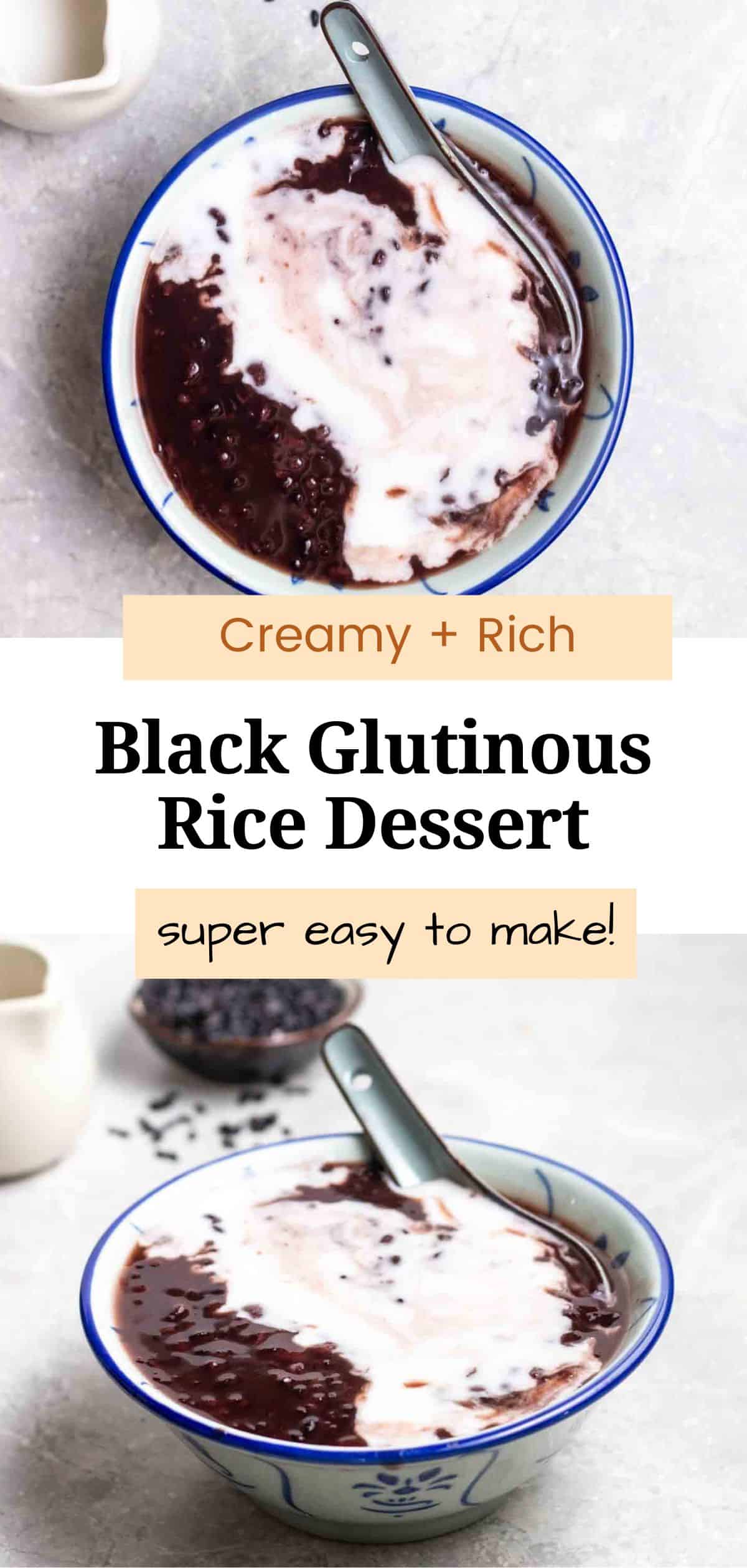 Creamy Black Glutinous Rice Dessert My Plantiful Cooking