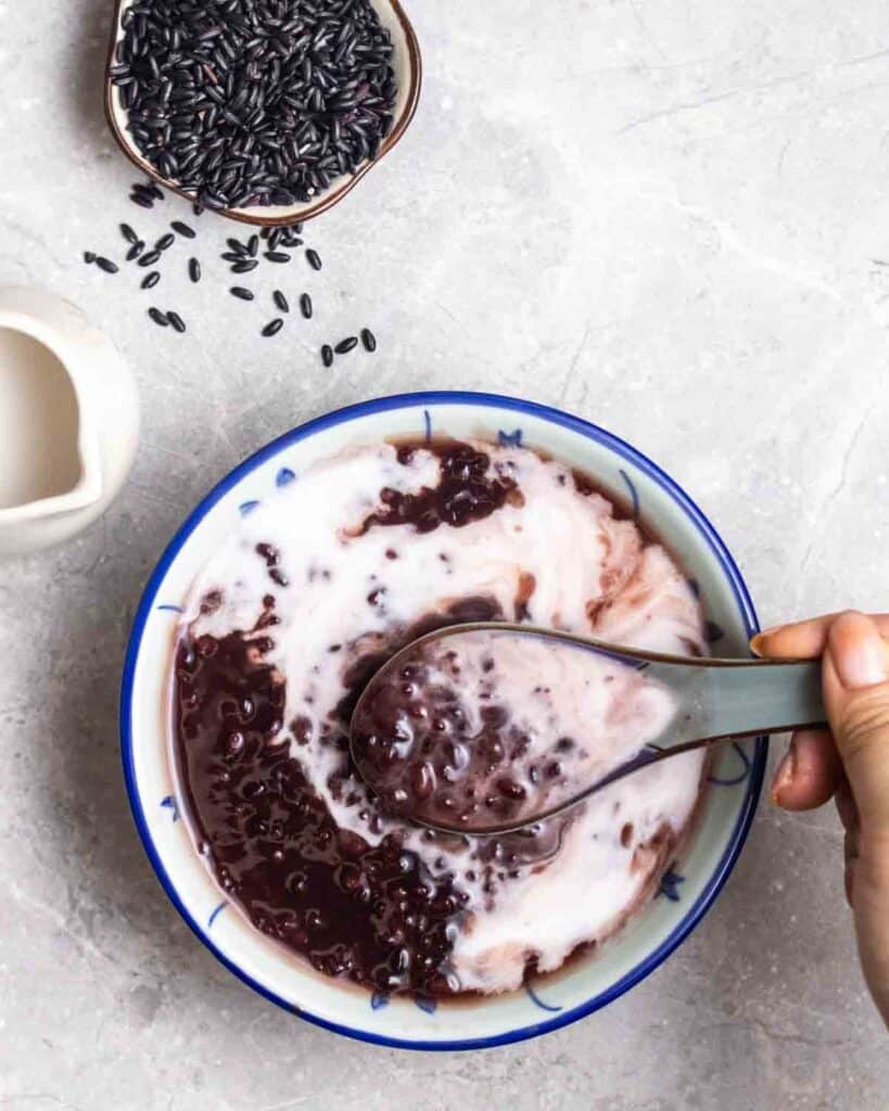 Creamy Black Glutinous Rice Dessert My Plantiful Cooking