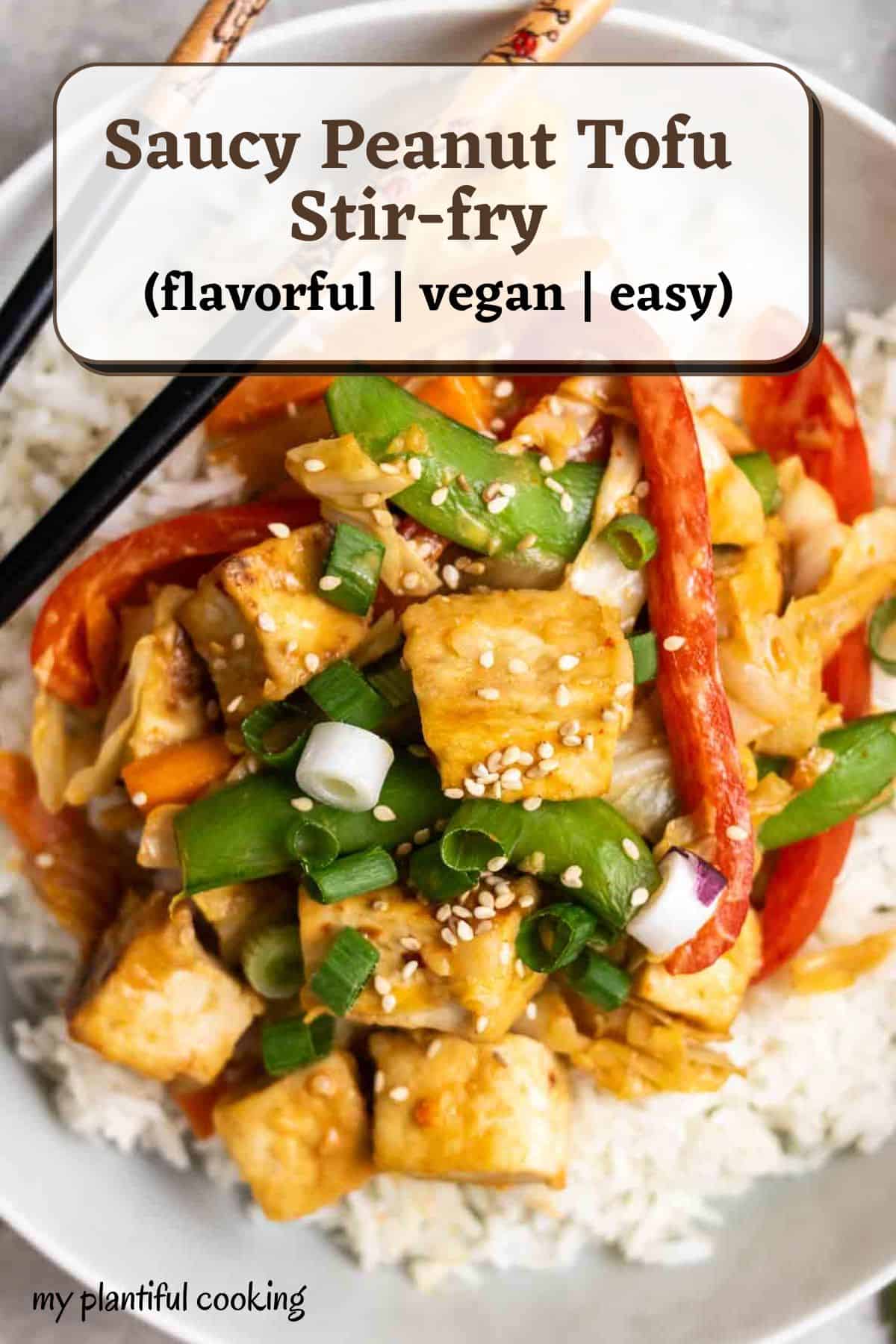 Peanut Sauce Tofu Stirfry My Plantiful Cooking