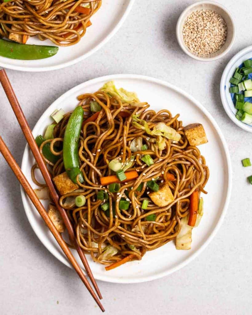 Flavorful Tofu Noodles Stirfry My Plantiful Cooking