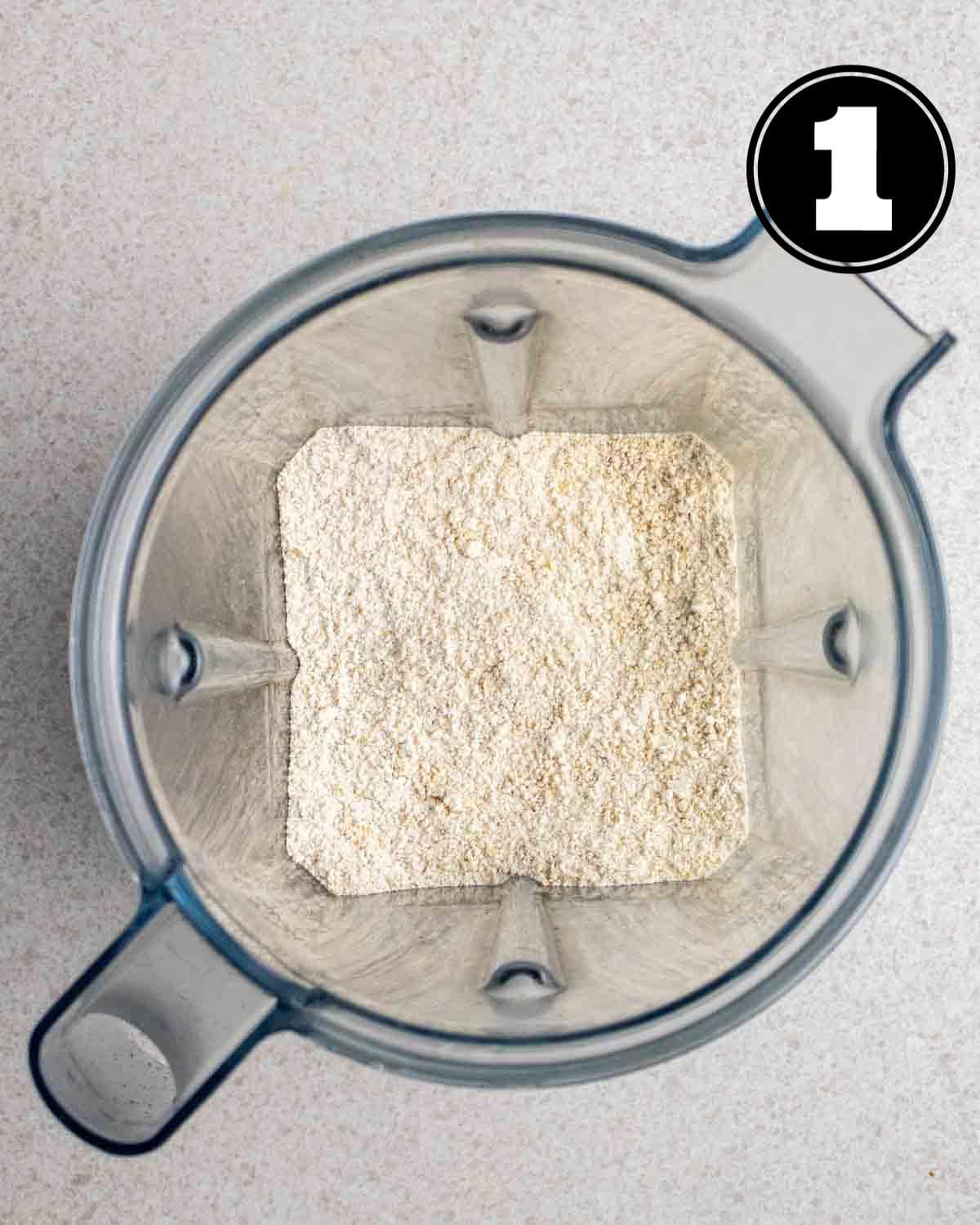 Oat flour in a blender.