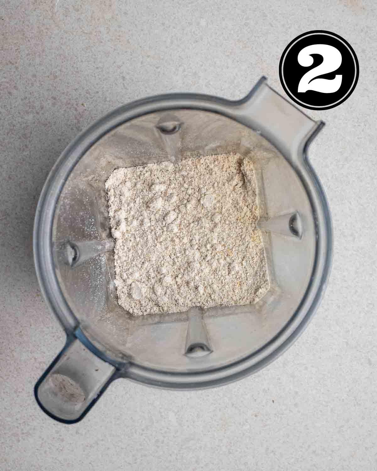 Oat flour in a blender.