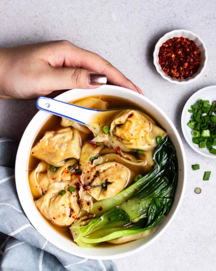 Vegan Wontons (soup or fried) My Plantiful Cooking