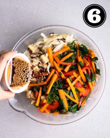 Vegan Japchae (Korean Glass Noodles Stir-fry) – My Plantiful Cooking