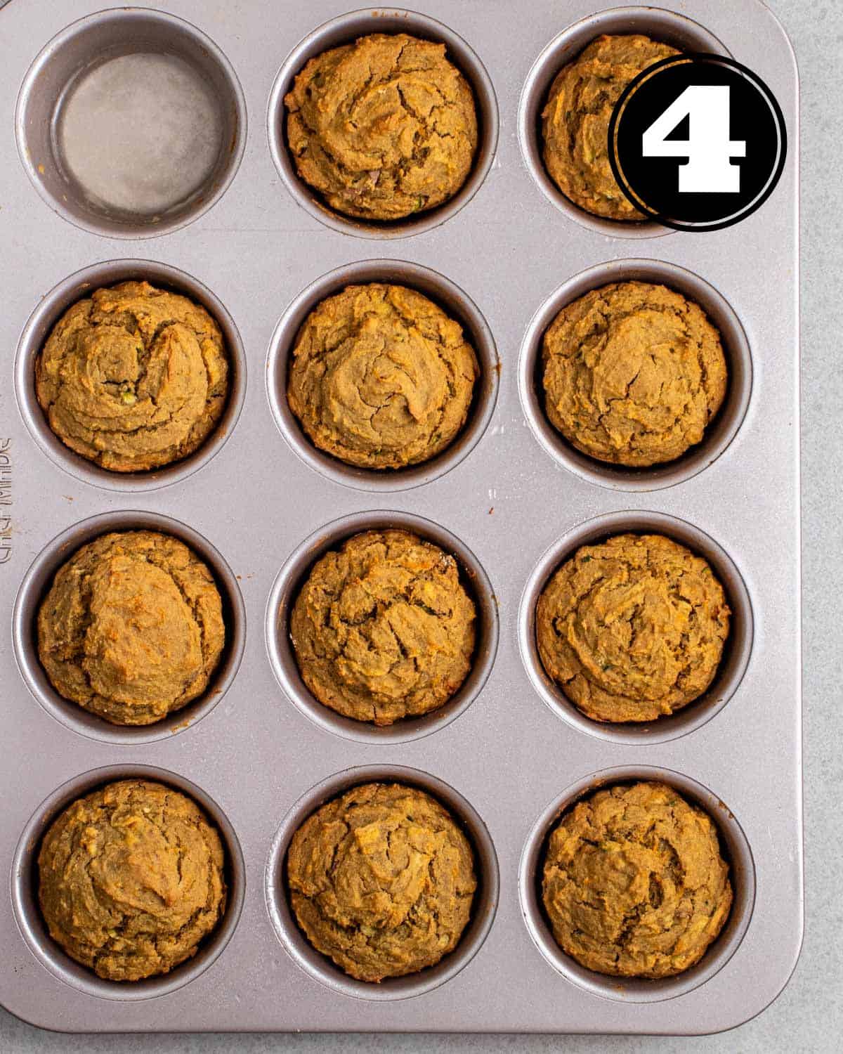 Muffins in a muffin tray.